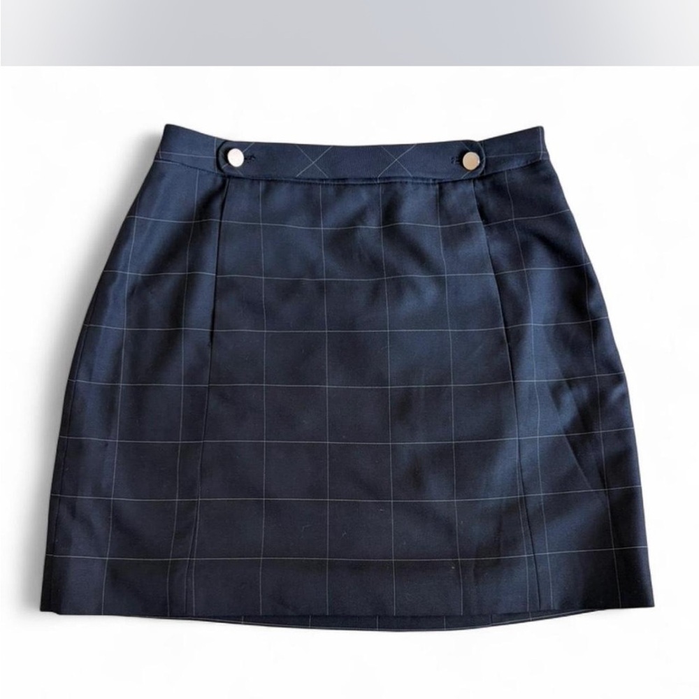 Banana Republic Navy Checkered Mini Skirt